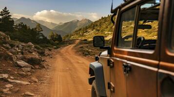 AI generated Embarking on a Scenic and Thrilling Jeep Trip Through Nature's Splendor photo