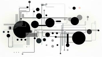ai generado resumen antecedentes con geométrico formas, líneas, círculos, puntos mano dibujado estilo. foto