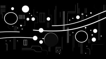 ai generado resumen antecedentes con geométrico formas, líneas, círculos, puntos mano dibujado estilo. foto