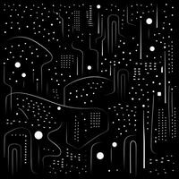 AI generated Abstract background with geometric shapes, lines, circles, dots. Hand drawn style. photo