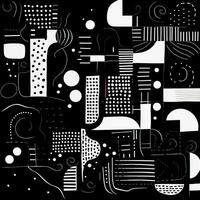 AI generated Abstract background with geometric shapes, lines, circles, dots. Hand drawn style. photo