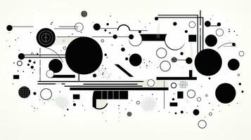 AI generated Abstract background with geometric shapes, lines, circles, dots. Hand drawn style. photo