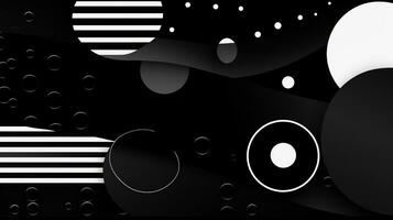 AI generated Abstract background with geometric shapes, lines, circles, dots. Hand drawn style. photo