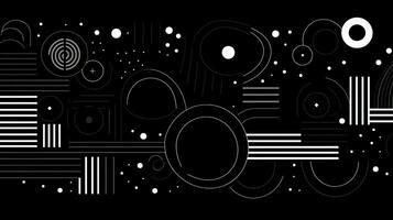 AI generated Abstract background with geometric shapes, lines, circles, dots. Hand drawn style. photo