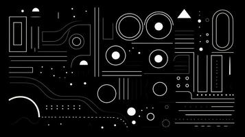 AI generated Abstract background with geometric shapes, lines, circles, dots. Bauhaus style. Swiss aesthetic photo