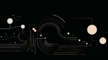 AI generated Abstract background with geometric shapes, lines, circles, dots. Bauhaus style. Swiss aesthetic photo