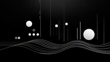 AI generated Abstract background with geometric shapes, lines, circles, dots. Bauhaus style. Swiss aesthetic photo