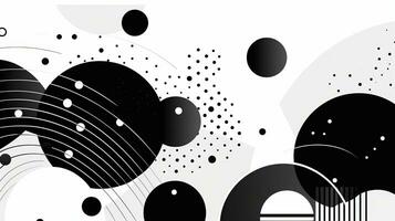 AI generated Abstract background with geometric shapes, lines, circles, dots. Bauhaus style. Swiss aesthetic photo