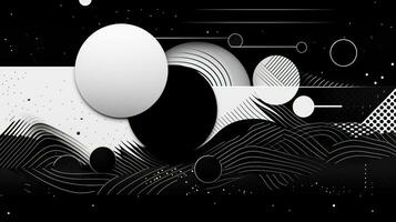 AI generated Abstract background with geometric shapes, lines, circles, dots. Bauhaus style. Swiss aesthetic photo