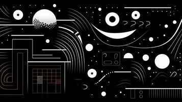 AI generated Abstract background with geometric shapes, lines, circles, dots. Bauhaus style. Swiss aesthetic photo