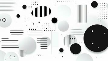 AI generated Abstract background with geometric shapes, lines, circles, dots. Bauhaus style. Swiss aesthetic photo