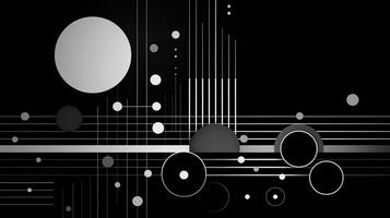 AI generated Abstract background with geometric shapes, lines, circles, dots. Bauhaus style. Swiss aesthetic photo