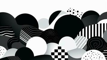 AI generated Abstract background with geometric shapes, lines, circles, dots. Bauhaus style. Swiss aesthetic photo