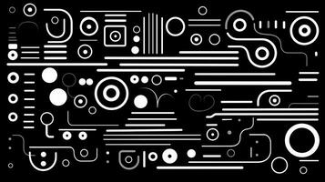 AI generated Abstract background with geometric shapes, lines, circles, dots. Bauhaus style. Swiss aesthetic photo