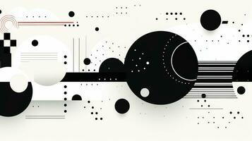 AI generated Abstract background with geometric shapes, lines, circles, dots. Bauhaus style. Swiss aesthetic photo