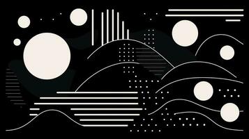 AI generated Abstract background with geometric shapes, lines, circles, dots. Bauhaus style. Swiss aesthetic photo