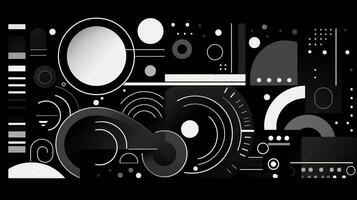 AI generated Abstract background with geometric shapes, lines, circles, dots. Bauhaus style. Swiss aesthetic photo