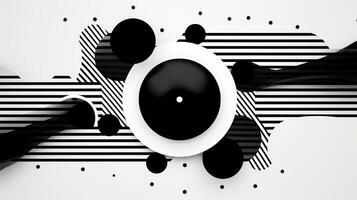 AI generated Abstract background with geometric shapes, lines, circles, dots. Bauhaus style. Swiss aesthetic photo