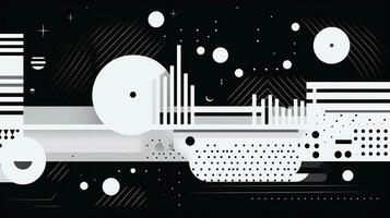 AI generated Abstract background with geometric shapes, lines, circles, dots. Bauhaus style. Swiss aesthetic photo