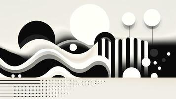 AI generated Abstract background with geometric shapes, lines, circles, dots. Bauhaus style. Swiss aesthetic photo