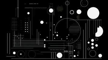 AI generated Abstract background with geometric shapes, lines, circles, dots. Bauhaus style. Swiss aesthetic photo
