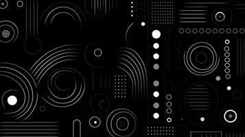 AI generated Abstract background with geometric shapes, lines, circles, dots. Bauhaus style. Swiss aesthetic photo