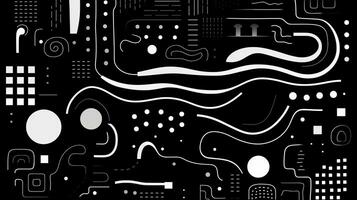 AI generated Abstract background with geometric shapes, lines, circles, dots. Bauhaus style. Swiss aesthetic photo