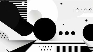 AI generated Abstract background with geometric shapes, lines, circles, dots. Bauhaus style. Swiss aesthetic photo