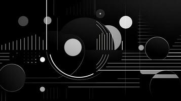 AI generated Abstract background with geometric shapes, lines, circles, dots. Bauhaus style. Swiss aesthetic photo