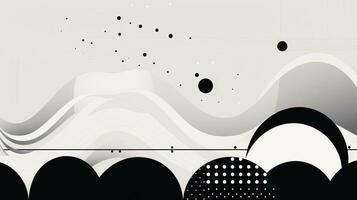 AI generated Abstract background with geometric shapes, lines, circles, dots. Bauhaus style. Swiss aesthetic photo