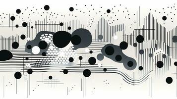 AI generated Abstract background with geometric shapes, lines, circles, dots. Bauhaus style. Swiss aesthetic photo