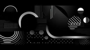 AI generated Abstract background with geometric shapes, lines, circles, dots. Bauhaus style. Swiss aesthetic photo