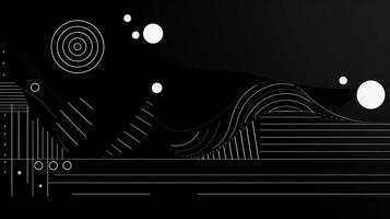 AI generated Abstract background with geometric shapes, lines, circles, dots. Bauhaus style. Swiss aesthetic photo