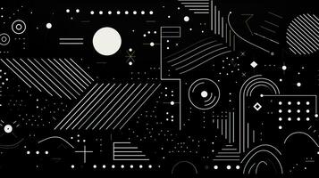 AI generated Abstract background with geometric shapes, lines, circles, dots. Bauhaus style. Swiss aesthetic photo