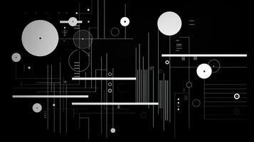 AI generated Abstract background with geometric shapes, lines, circles, dots. Bauhaus style. Swiss aesthetic photo