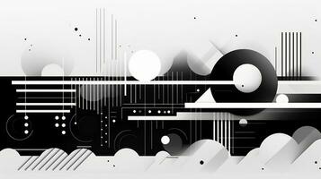 AI generated Abstract background with geometric shapes, lines, circles, dots. Bauhaus style. Swiss aesthetic photo