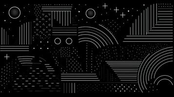 AI generated Abstract background with geometric shapes, lines, circles, dots. Bauhaus style. Swiss aesthetic photo
