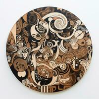 AI generated Abstract circle with wavy pattern. Neo Folk aesthetics. Surrealist style photo