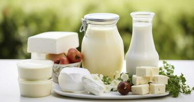 AI generated Freshness and Nutritional Richness of Dairy Products photo