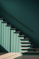 AI generated a simple wooden staircase is shown in mockup, photo