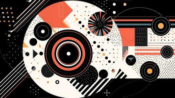 AI generated Abstract background with geometric shapes. Memphis style photo