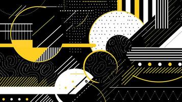 AI generated Abstract background with geometric shapes. Memphis style photo