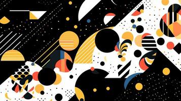 AI generated Abstract background with geometric shapes. Memphis style photo
