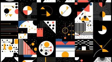 AI generated Abstract background with geometric shapes. Memphis style photo