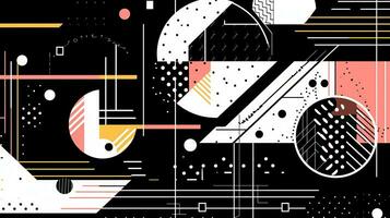 AI generated Abstract background with geometric shapes. Memphis style photo