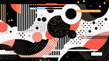 AI generated Abstract background with geometric shapes. Memphis style photo