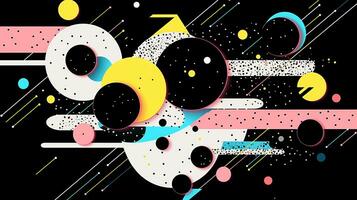 AI generated Abstract background with geometric shapes. Memphis style photo