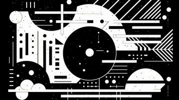 AI generated Abstract background with geometric shapes. Memphis style photo