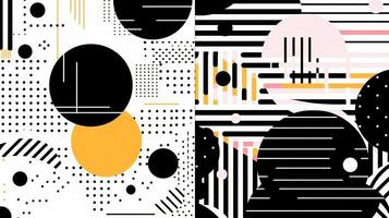 AI generated Abstract background with geometric shapes. Memphis style photo