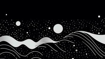 AI generated Playful background with wavy shapes, circle, lines. Bauhaus style photo